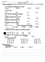 Phiếu tự học môn Toán Lớp 3 - Phiếu số 9